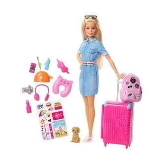 Barbie Seyahatte Bebeği Ve Aksesuarları