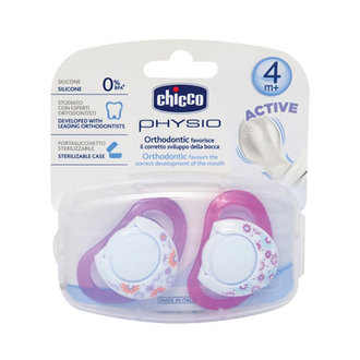 Chicco Physio Compact Silikon Emzik Kız 6-12 Ay 2'li