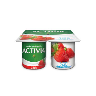 Activia Doğal Probiyotikli Çilekli Yoğurt 4X100 G