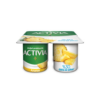 Activia Doğal Probiyotikli Ananaslı Yoğurt 4x100G
