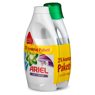 Ariel Sıvı Parlak Renkler 2X1.3L 2X20 Yıkama
