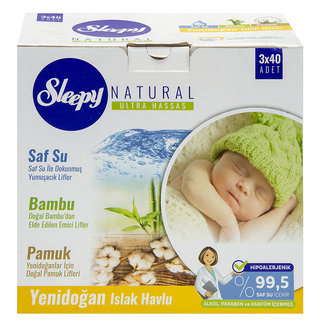Sleepy Natural Yenidoğan Islak Havlu 3X40 Adet