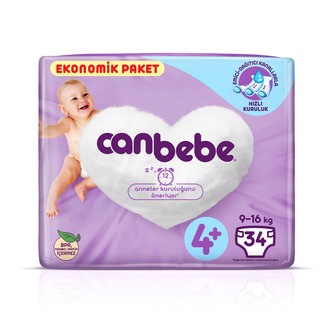 Canbebe 4+ Beden Ekonomik Paket Maxiplus 9-16 Kg 34'lü