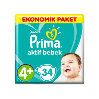 Prima Aktif Bebek Maxi Plus 4+ Beden Eko 34 Adet 9-16 Kg