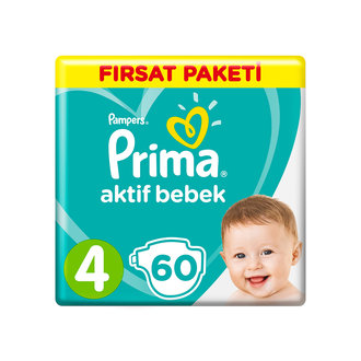 Prima Aktif Bebek Fırsat Paketi 4 No Maxi 60'lı