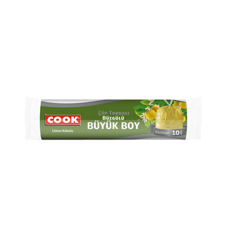 Cook Büzgülü Çöp Torbası Büyük Limon Kokulu 10 Adet
