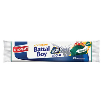 Koroplast Premium Battal Boy Büzgülü Çöp Torbası 10 Adet