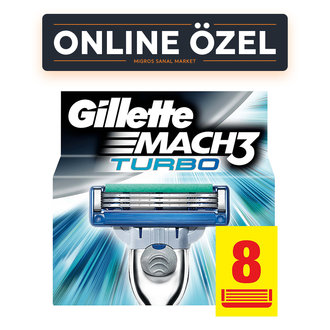 Gillette Mach3 Turbo Yedek 8'li Karton Ambalaj